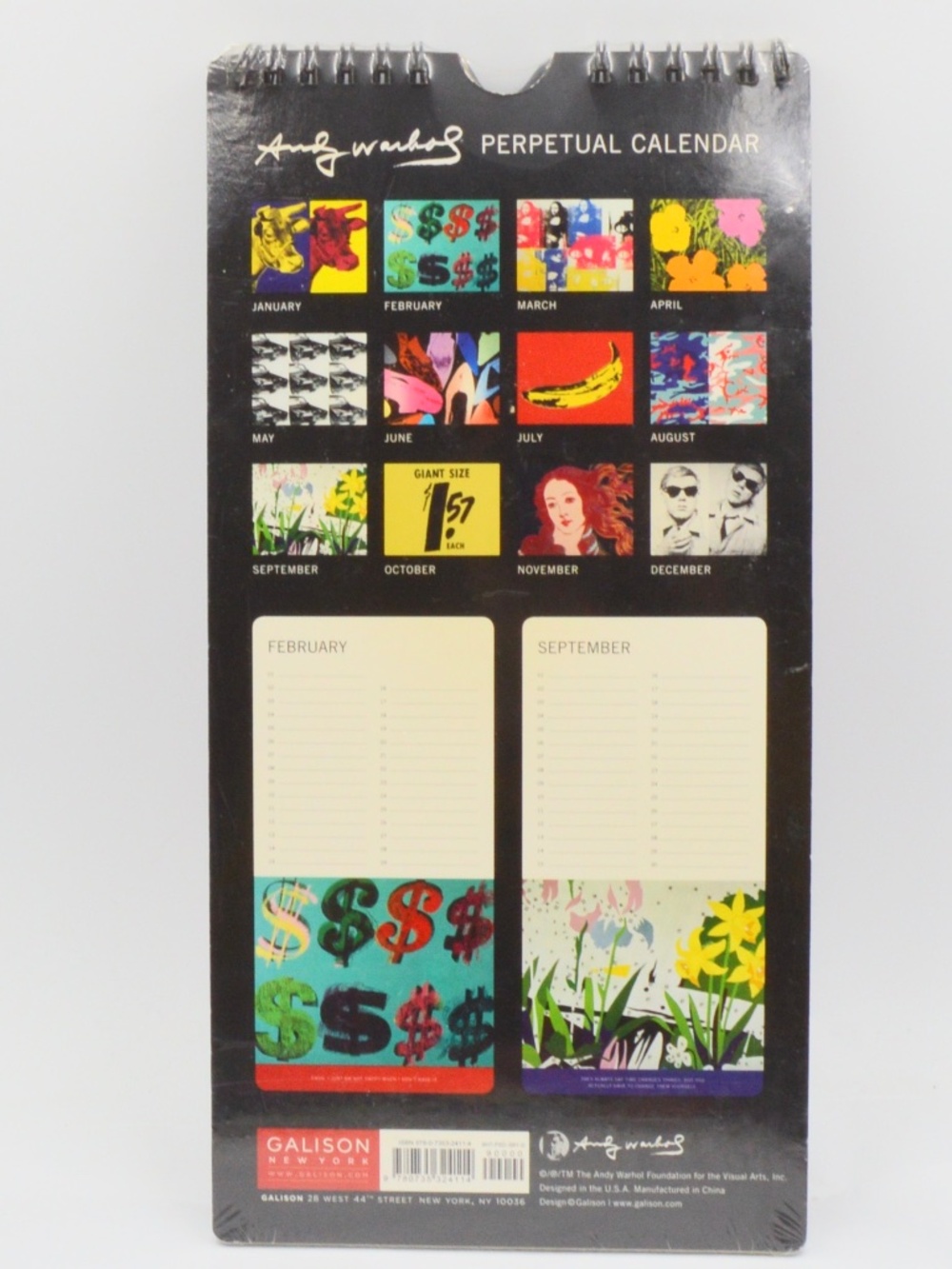 NEW Andy Warhol Perpetual Calendar Galison New York Modern Art Open‎ Year - Picture 2 of 4